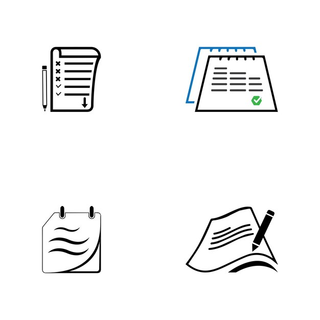 Document icon with check and cross symbol vector illustration