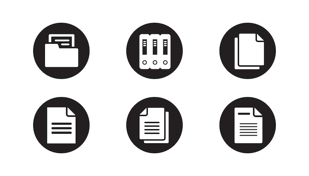검은색 원에 설정된 문서 아이콘