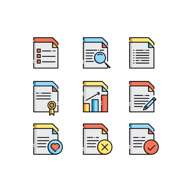 Document icons set