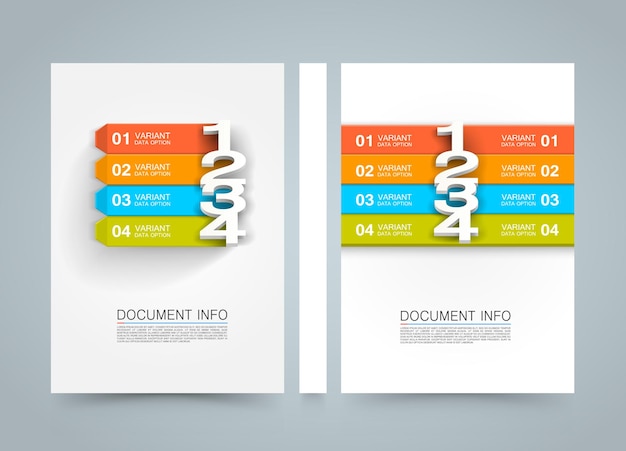 Document information menu banner book. a4 size paper, template design element, vector