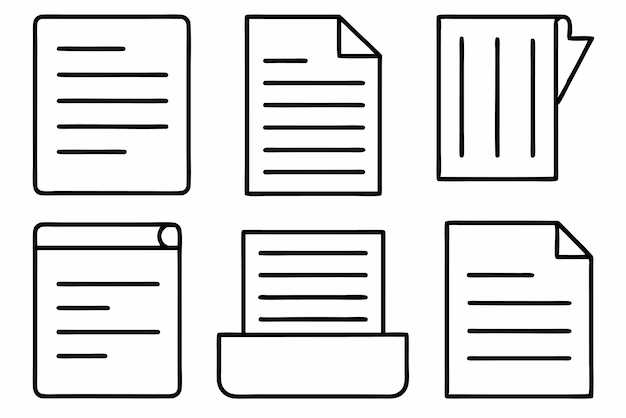 Document lijnkunst gedetailleerde papieren tekening