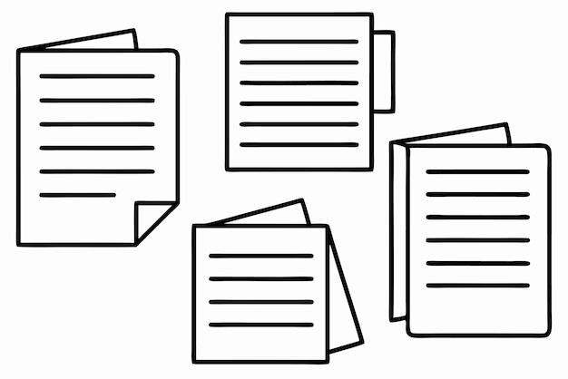 Document lijnkunst klassieke papieren tekening