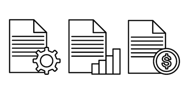 Икона строки документа Дизайн иконки бумаги для деловой презентации в Интернете