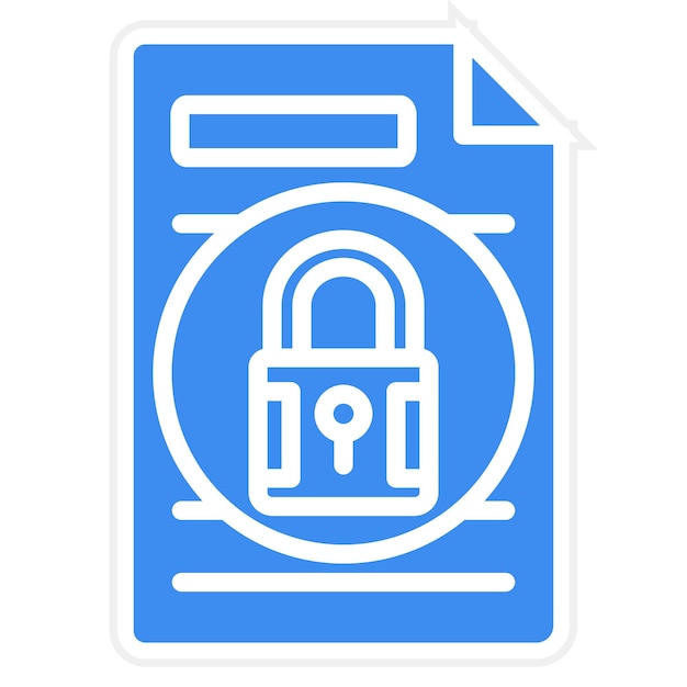 Vector document locked icon style