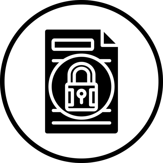 Vector document locked icon style