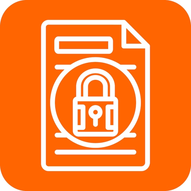 Vector document locked icon style