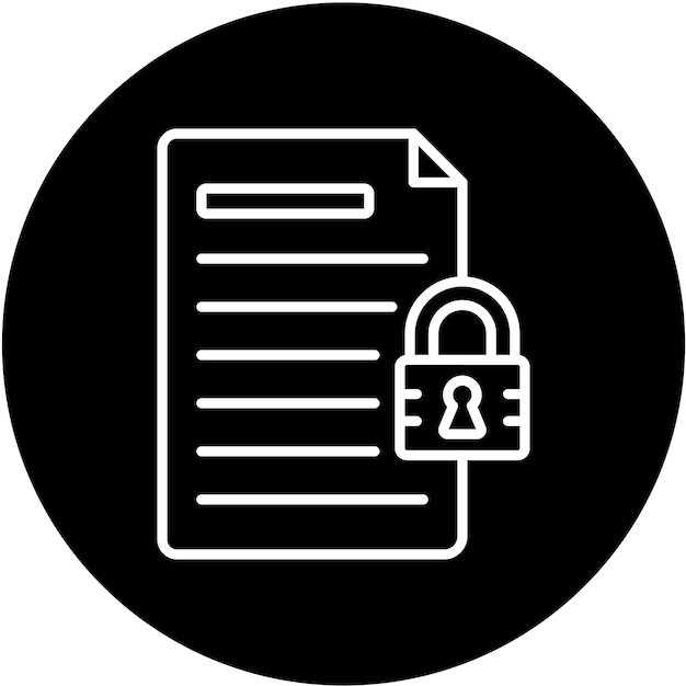 Vector document locked icon style