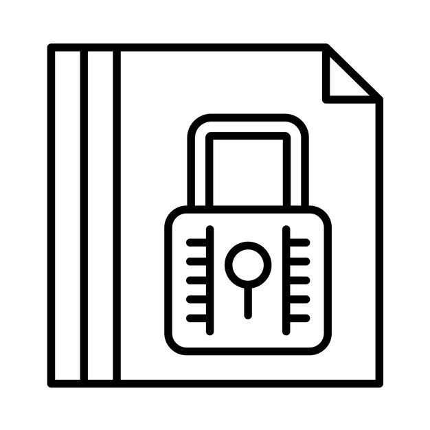 Vector document locked line illustration