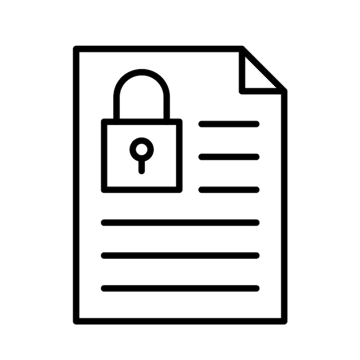 Vector document locked line illustration