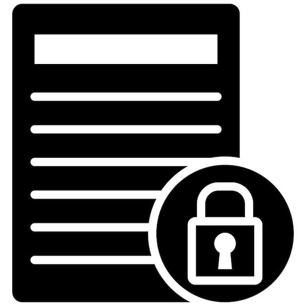 Document Locked Vector Illustration Style