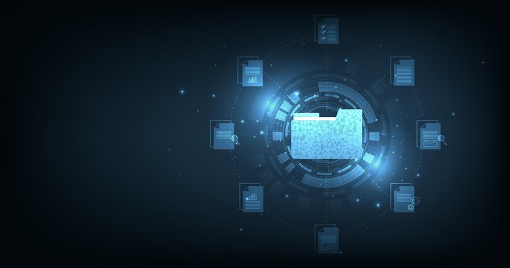 Vector document management and digital document paperless operation concept