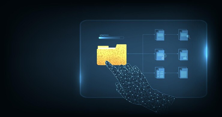 Vector document management and digital document paperless operation concept