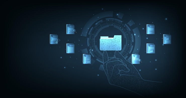 Vector document management and digital document paperless operation concept