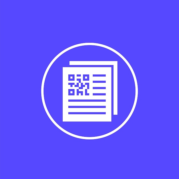 Document met qr-code vectorpictogram