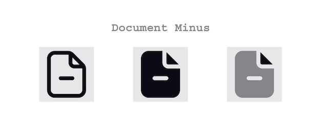 Document minus icons set