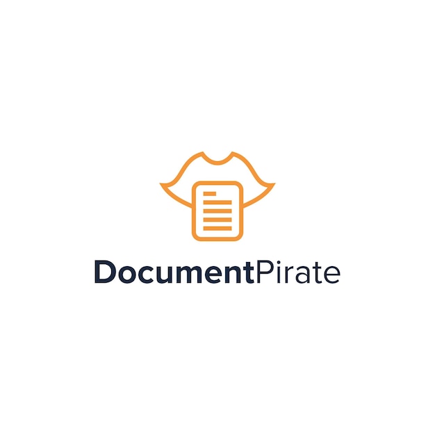 Vettore documento e pirata semplice elegante creativo moderno unico logo design