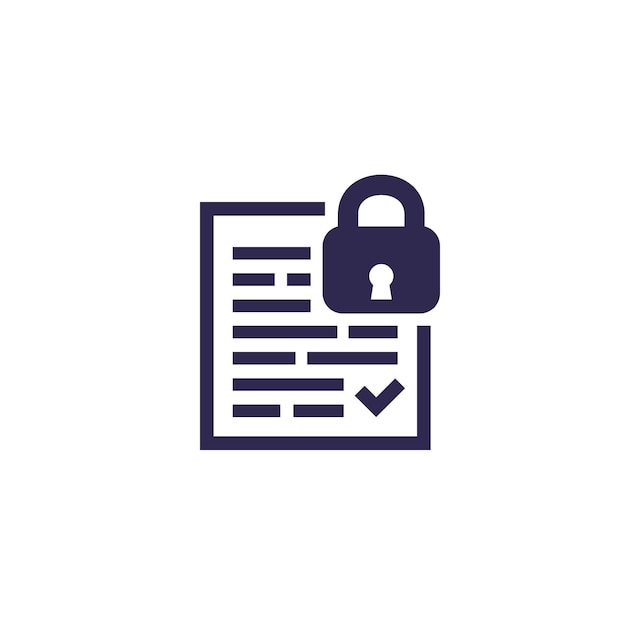 Document protection and data security icon vector