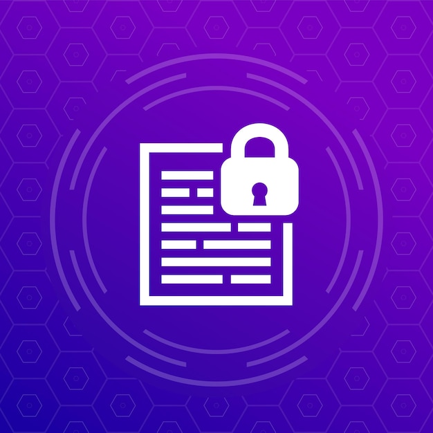 Document protection data security icon vector