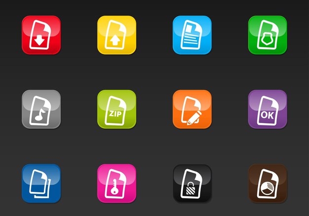 Document vector icons for user interface design