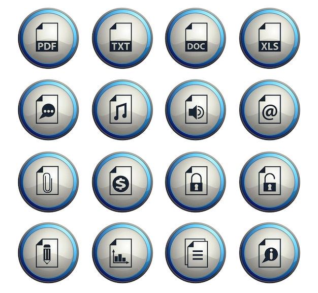Document vectorpictogrammen voor web- en gebruikersinterfaceontwerp