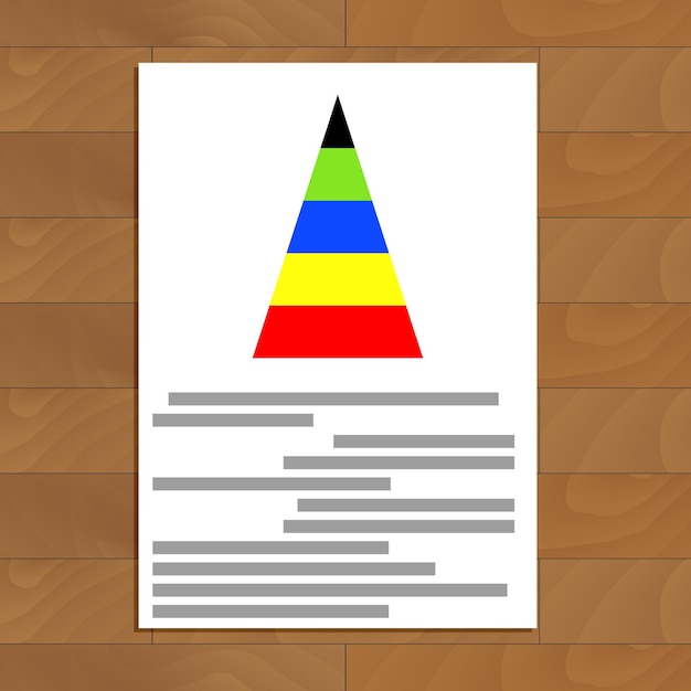 Vector document with color pyramid graphic