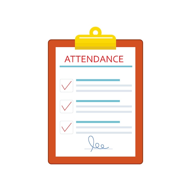 A document with a list of attendance folder