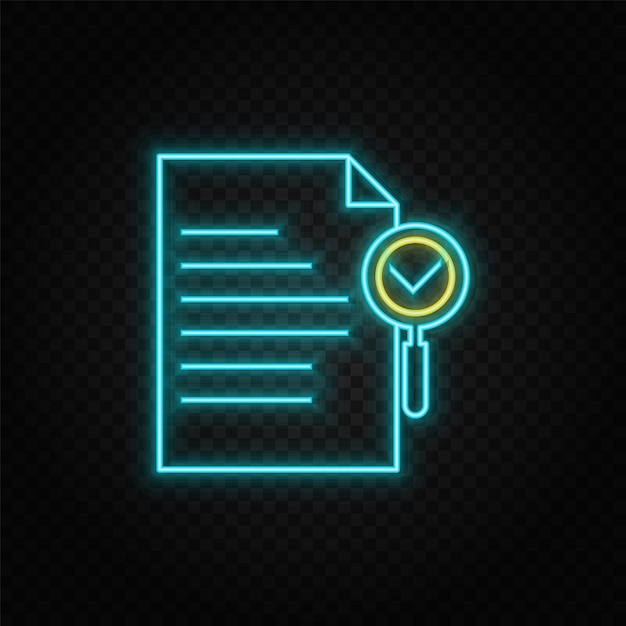 Document zoeken neon pictogram Webontwikkeling Vector Icon Element van eenvoudig symbool voor websites webdesign mobiele app infographics Lijnsymbool voor websiteontwerp op witte achtergrond