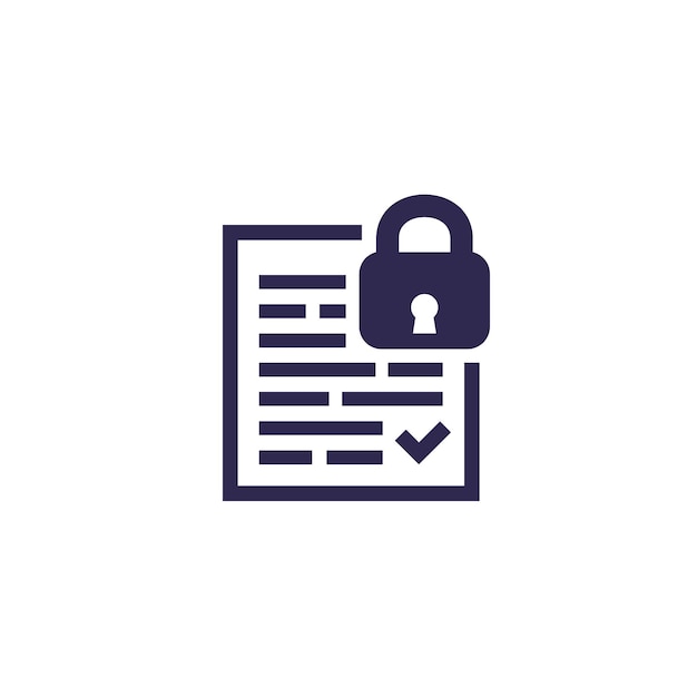 Documentbescherming en gegevensbeveiliging icoon vector