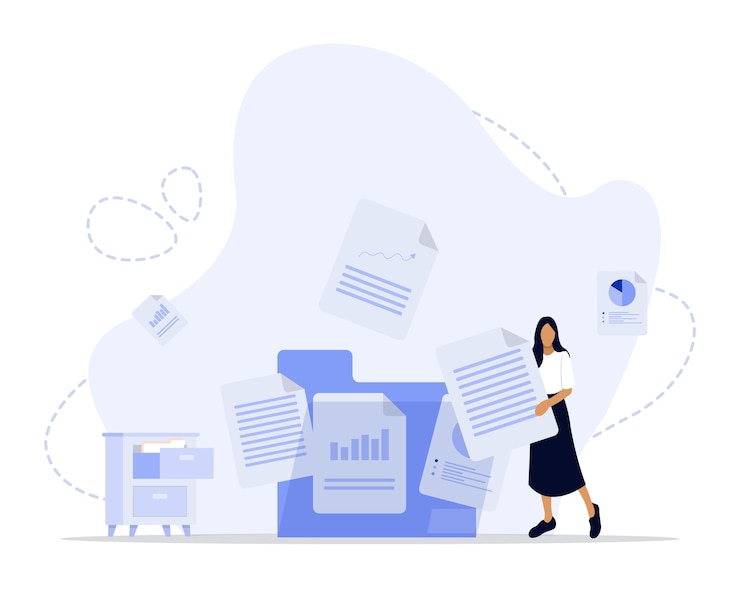 Vector documenten concept illustratie