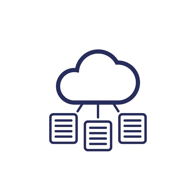 Documents in a cloud icon vector