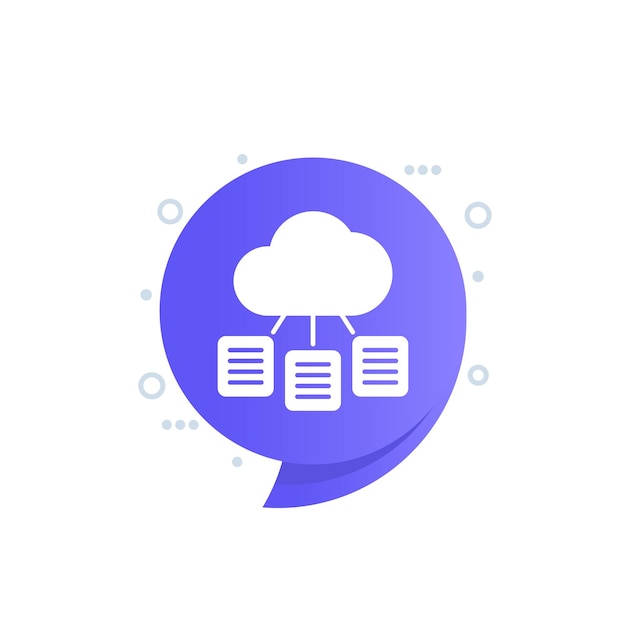 Documents in a cloud icon for web