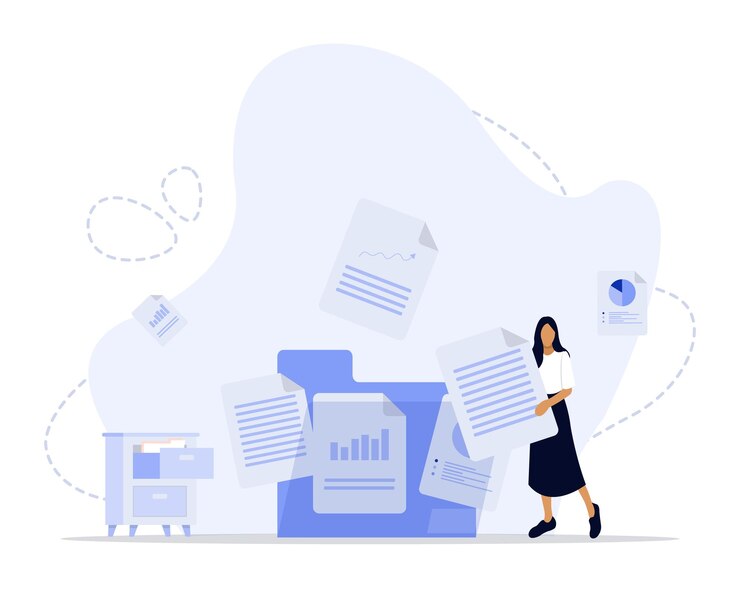 Vector documents concept illustration