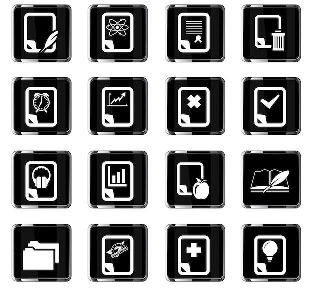 Documents icon set for web sites and user interface