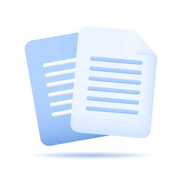 Documents icon Stack of paper sheets Business education office concept