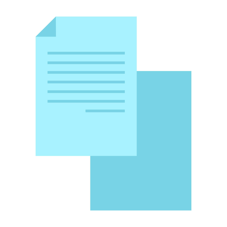 Vector documents icon style illustration on white background