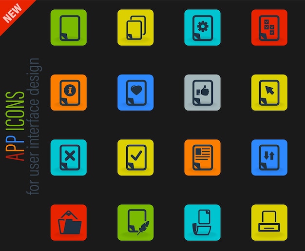 Documents icons set