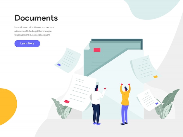 Vettore concetto dell'illustrazione dei documenti