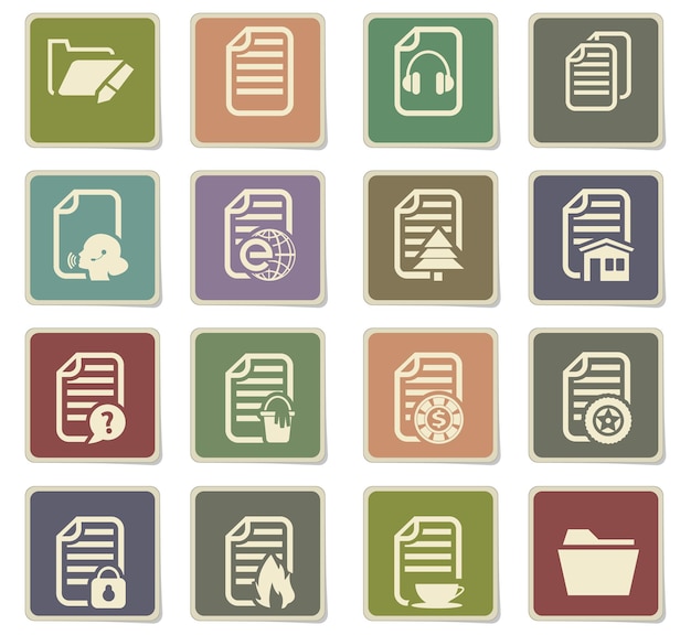 Documents vector icons for user interface design