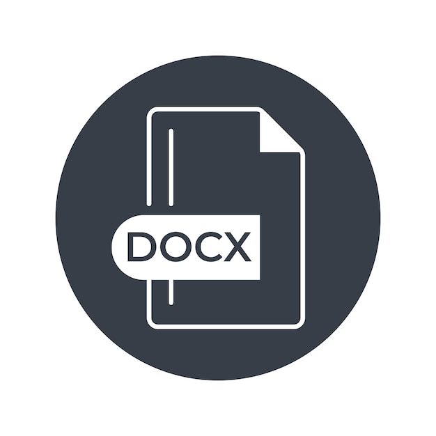 Vector docx file format icon docx extension filled icon