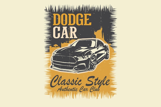 Dodge auto klassieke stijl authentiek auto club silhouet ontwerp