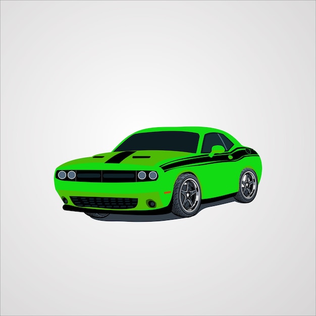 Редактируемый вектор автомобиля Dodge Challenger