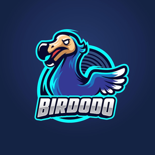 Vector dodo bird esport-logo sjabloon