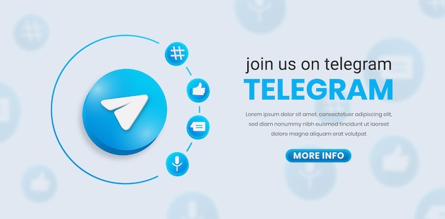 doe mee met telegram 3d telegram-logo met sociale media-pictogram telegram vierkante banner voor instagram a