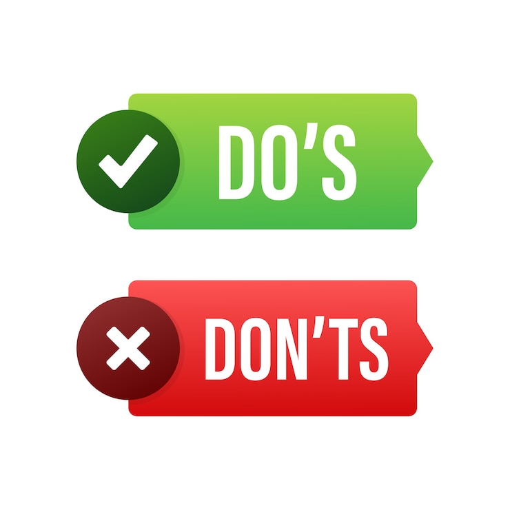 Vector doe s en don ts knop illustratie