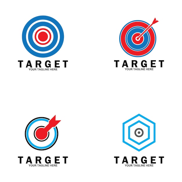 Doel vector logo pictogram illustratie sjabloonontwerp