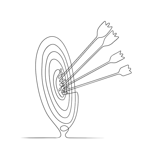 Doelpijlenvector in één lijn doorlopende tekening