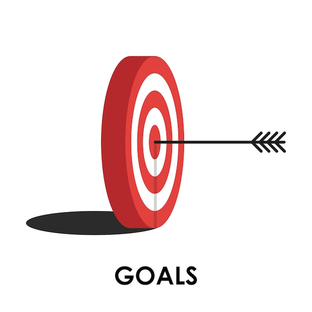 Doelwit. Rode doel, pijl, idee concept, perfecte hit, winnaar, doel doelpictogram. Succes abstracte pin-logo. Concept bedrijfsstrategie en uitdagingsmislukking.