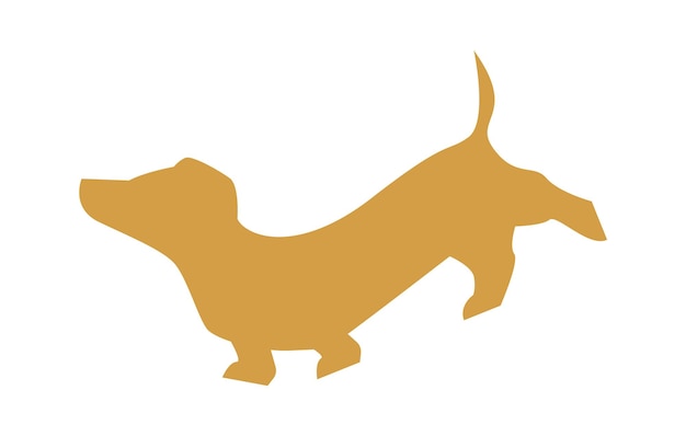 Dog abstract silhouette design flat icon