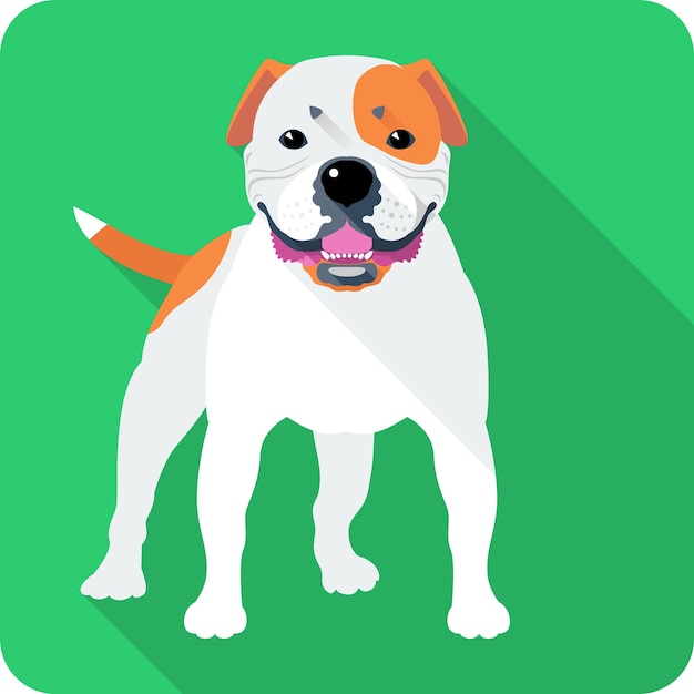 Vector dog american bulldog icon flat design