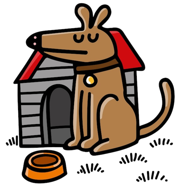 ベクトル 犬と犬小屋